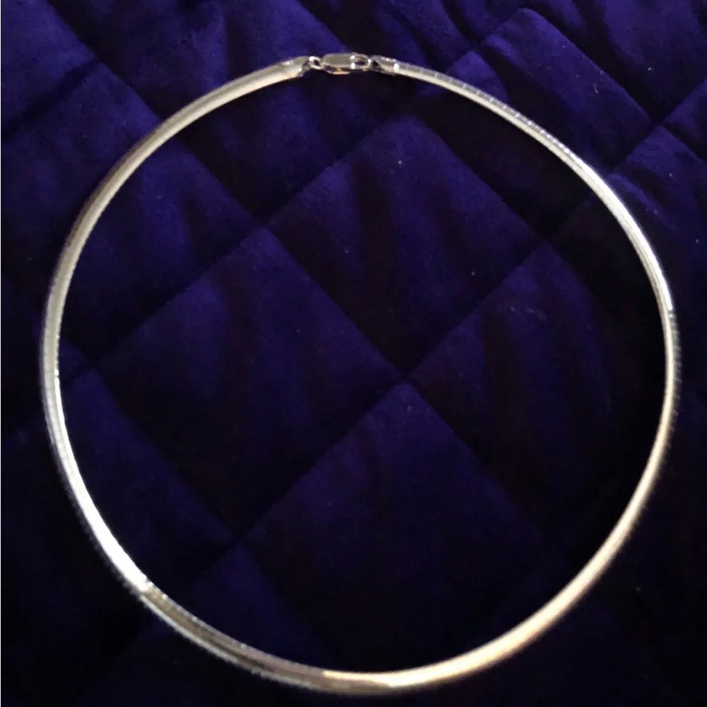6mm wide Omega Necklace. Sterling silver